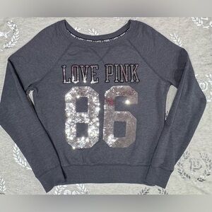 VS PINK VINTAGE BLING CREW NECK SWEATSHIRT